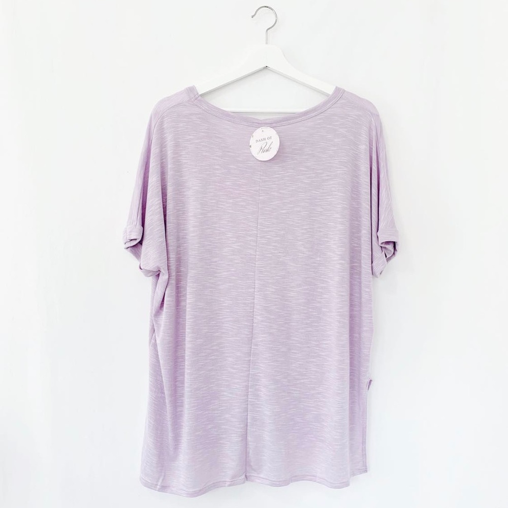 ‘Be Yourself’ Oversized Basic Tee Lavender - Picture 6 of 8